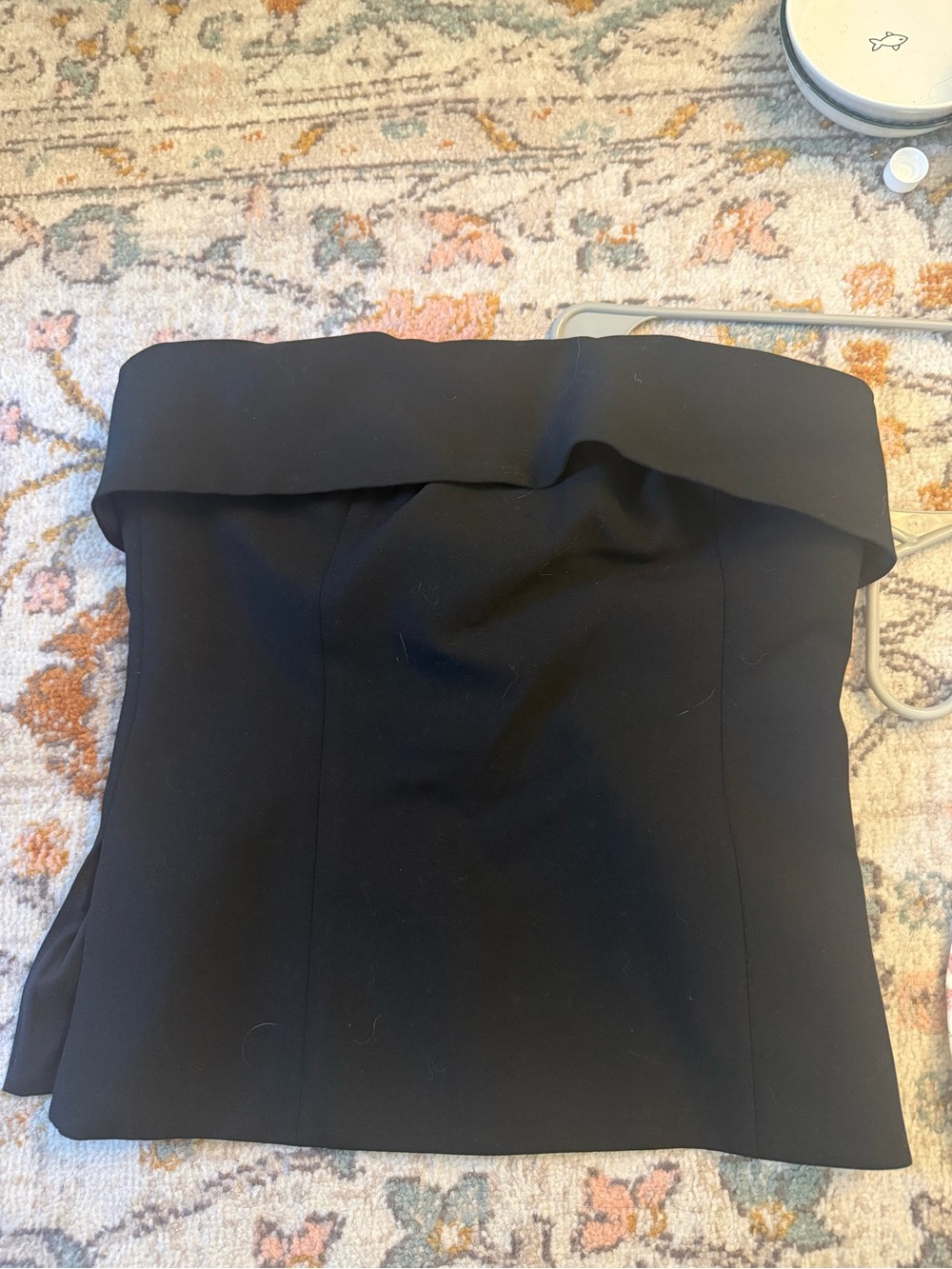 Babaton Black Strapless Fold-Over Top